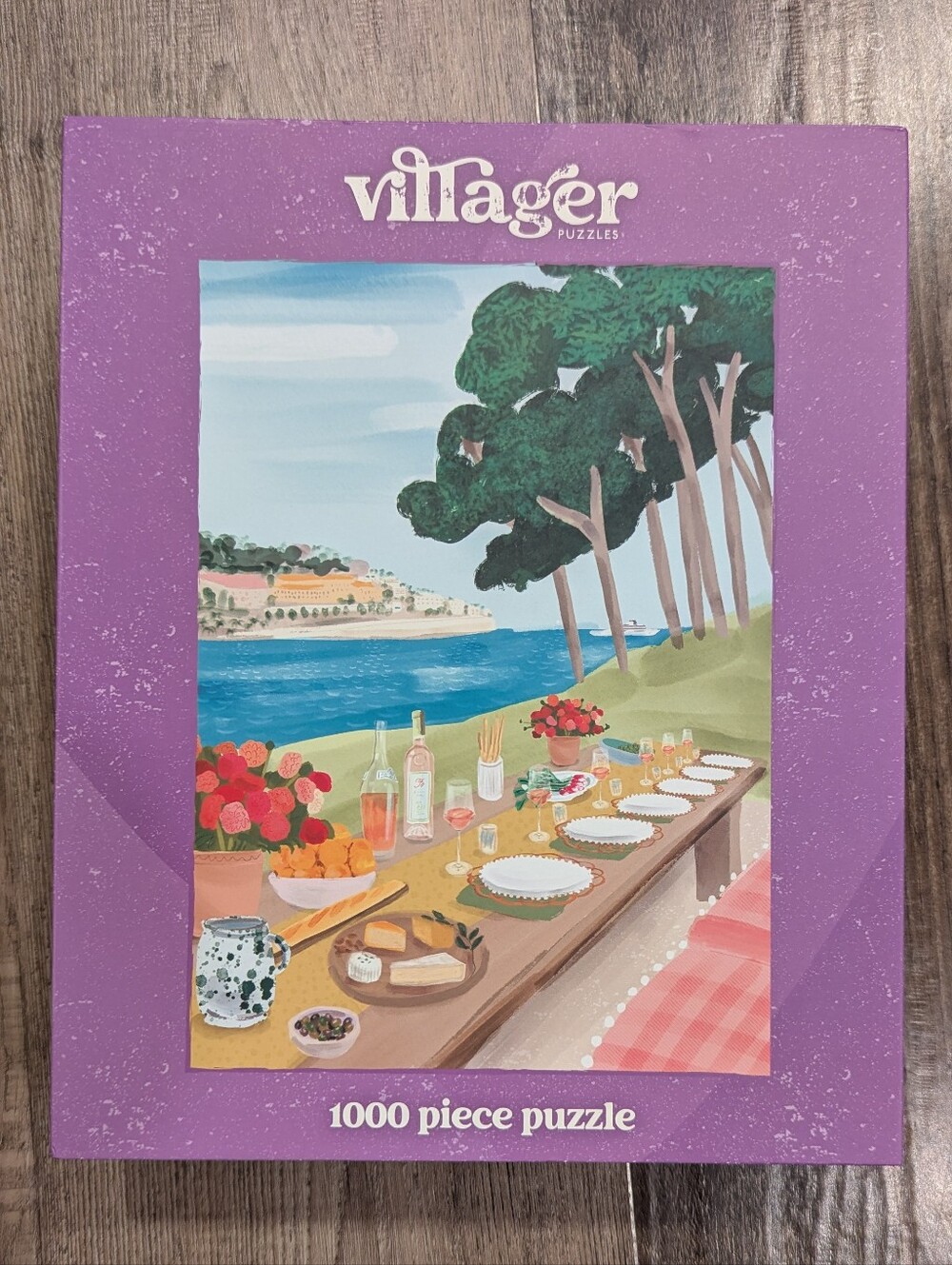 Villager Puzzles Purple Coastal Picnic 1000-Piece Jigsaw Puzzle